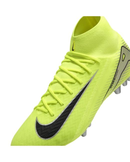 Nike Yellow Mercurial Superfly 10 Academy Ag High-Top Football Boot for men