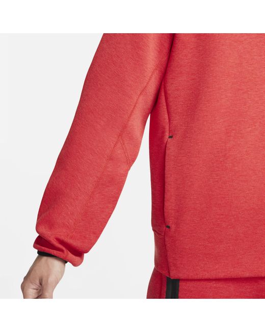 Nike Red Sportswear Tech Fleece Pullover Hoodie for men