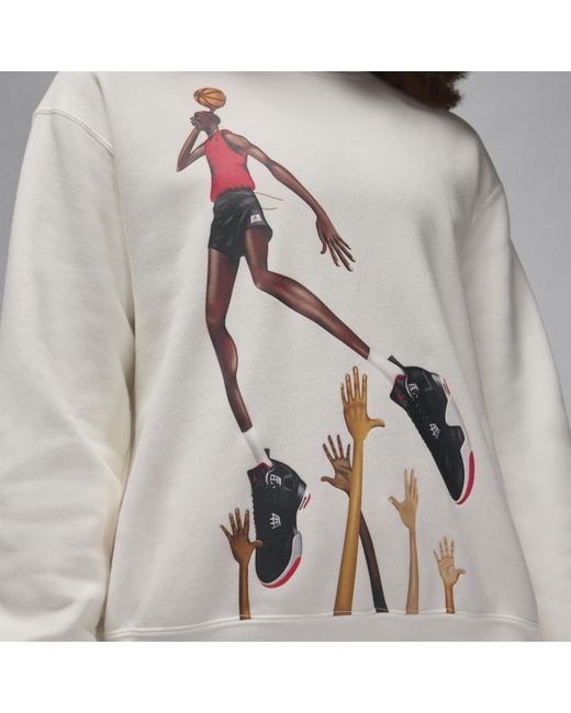 Nike Jordan Artist Series By Darien Birks Sweatshirt Van Fleece Met Ronde Hals in het Brown