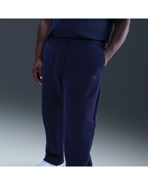Nike Blue Tech Open-Hem Fleece Pants for men