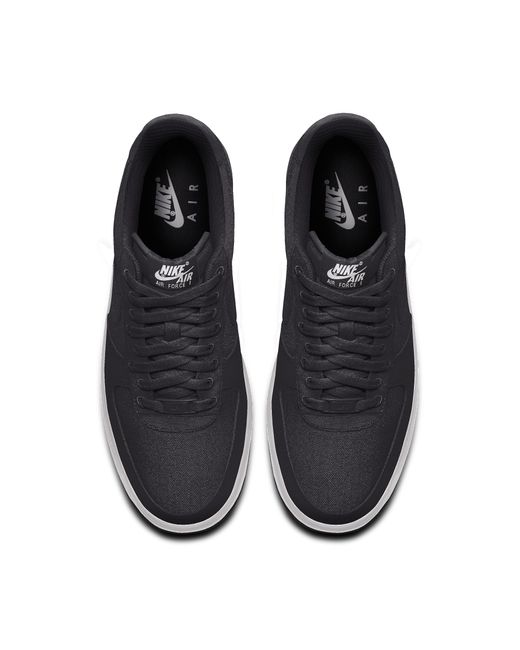 Nike Black Air Force 1 Low By You Custom Shoes Leather for men