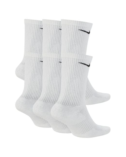 nike men's everyday plus cushion crew socks medium black white