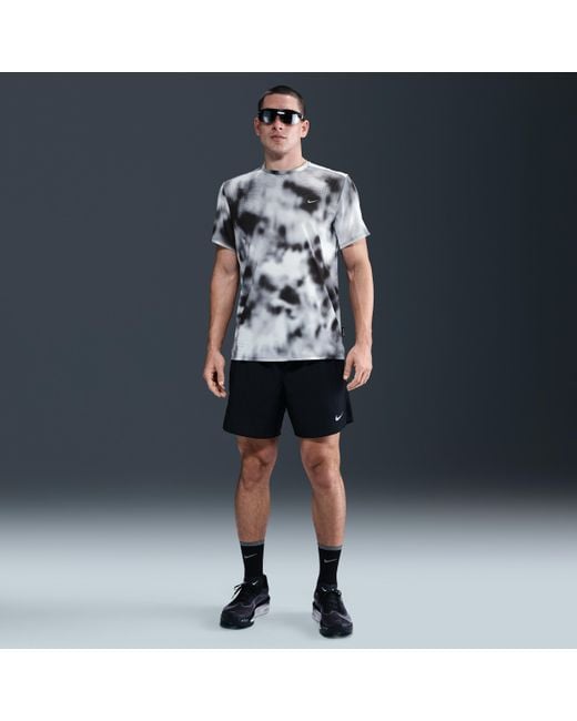 Nike Gray Running Division Breathe Dri-Fit Adv Short-Sleeve Running Top for men