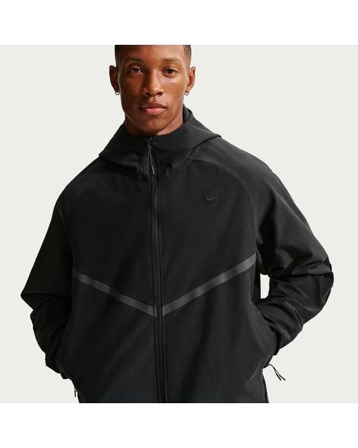 Nike Black Tech Shori Knit Full-Zip Windrunner Jacket for men