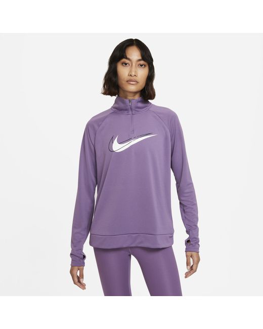 Nike Dri-fit Swoosh Run 1/2-zip Running Midlayer Purple | Lyst Australia