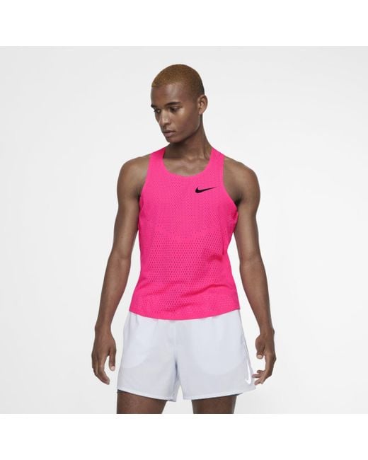 Nike Aeroswift Running Singlet in Pink for Men | Lyst