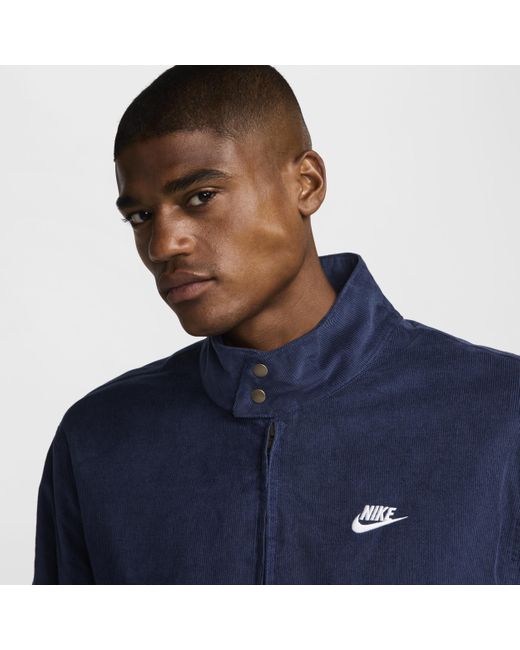 Nike Blue Sportswear Club Corduroy Harrington Jacket for men