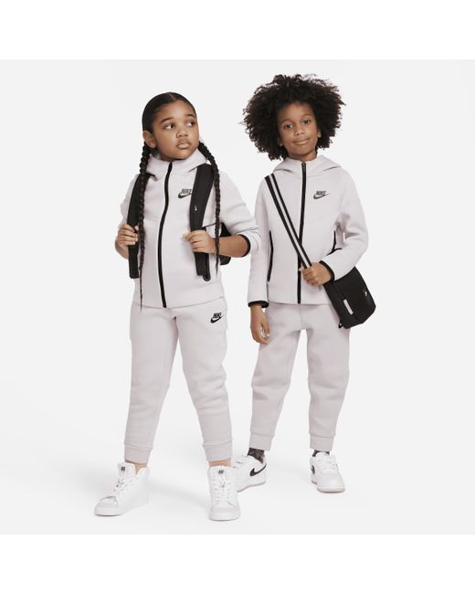 Nike White Sportswear Tech Fleece Full-Zip Set Younger Kids' 2-Piece Hoodie Set