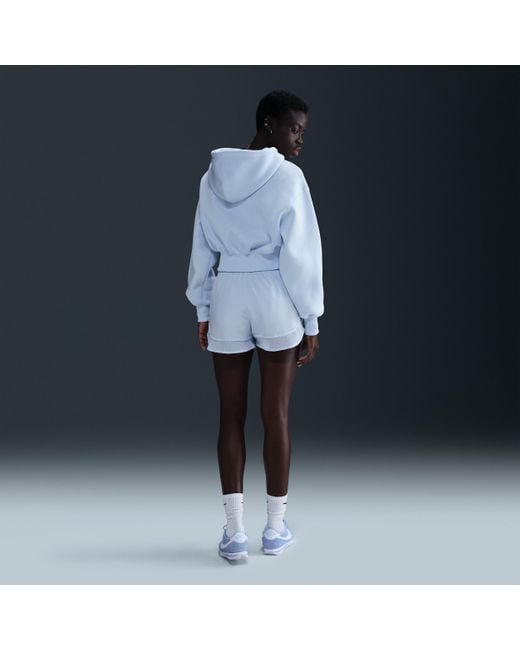 light blue nike cropped hoodie