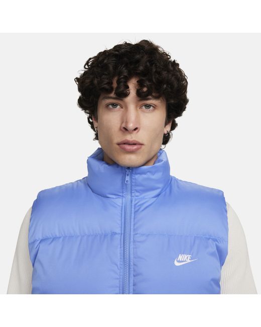 Nike Blue Sportswear Club Primaloft® Water-repellent Puffer Gilet 50% Recycled Polyester for men