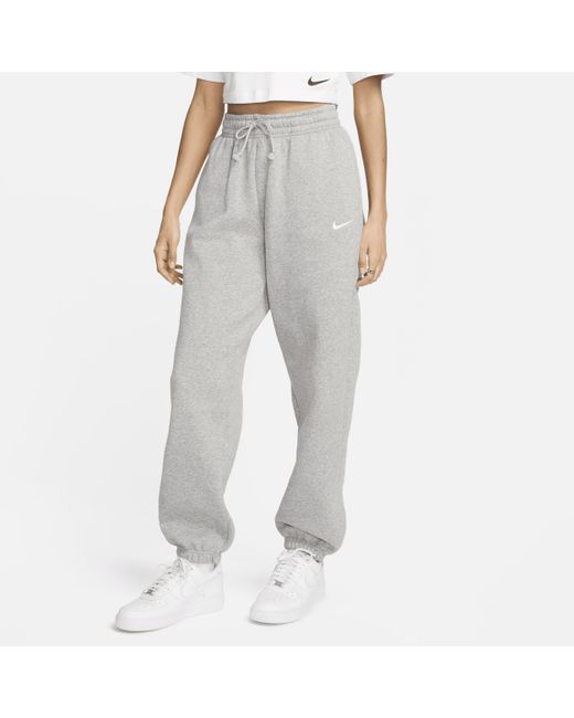 Pantaloni tuta oversize a vita alta sportswear phoenix fleece di Nike in Gray