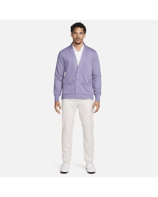 Nike Purple Dri-fit Standard Issue Golf Cardigan for men