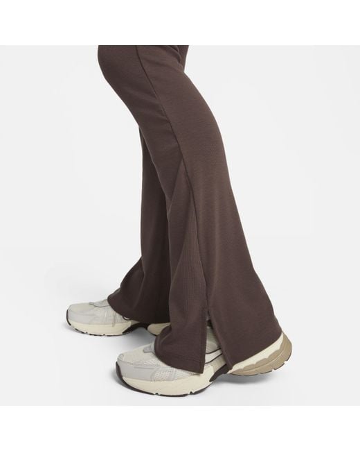 Nike Brown Sportswear Chill Knit Tight Mini-rib Flared Leggings