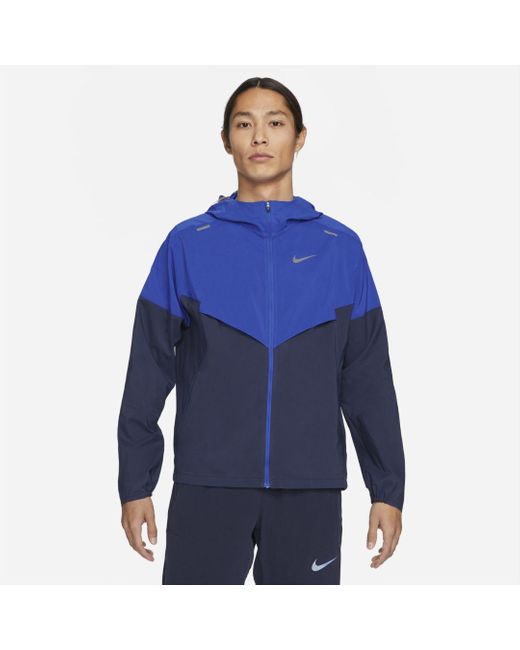Nike Synthetic Windrunner Running Jacket in Blue for Men - Lyst