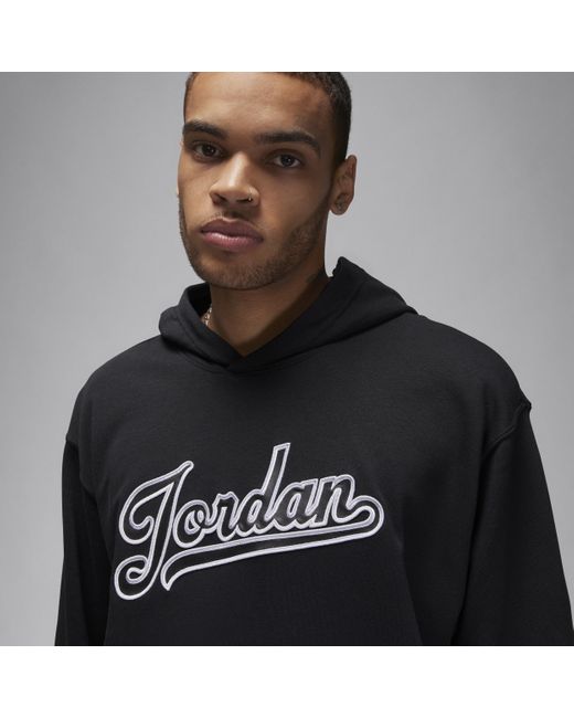 Nike Black Jordan Flight Mvp Fleece Pullover Hoodie Cotton for men