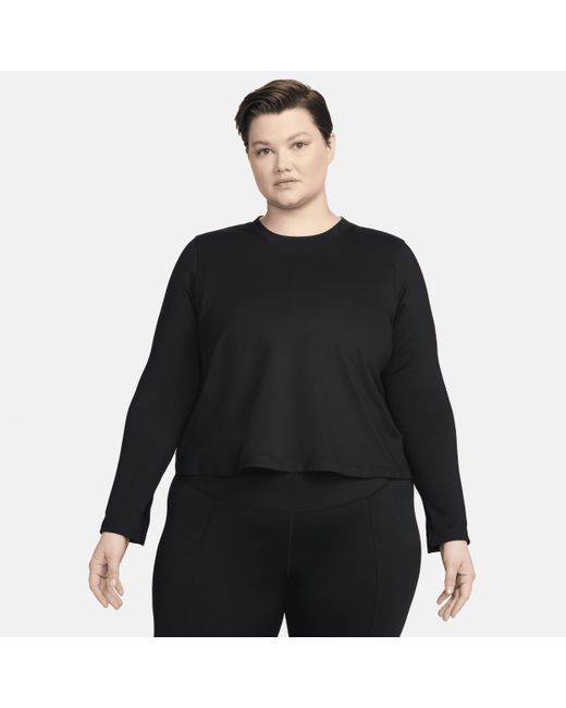 Nike Black One Fitted Dri-fit Long-sleeve Top (plus Size)