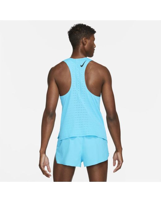Nike Synthetic Aeroswift Running Singlet (chlorine Blue) for Men - Lyst