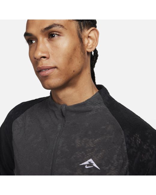 Nike Black Trail Dri-fit 1/2-zip Running Top for men