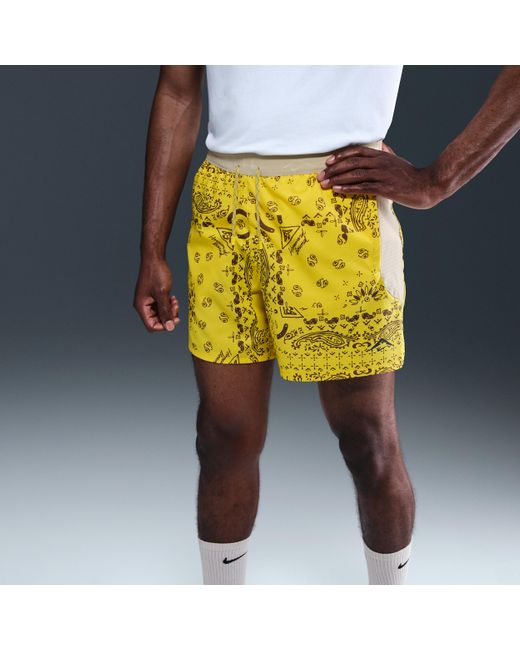 Nike Yellow Trail Dri-Fit 6" Brief-Lined Running Shorts for men