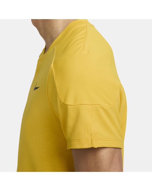 Nike Yellow Court Slam Dri-Fit Tennis Top for men