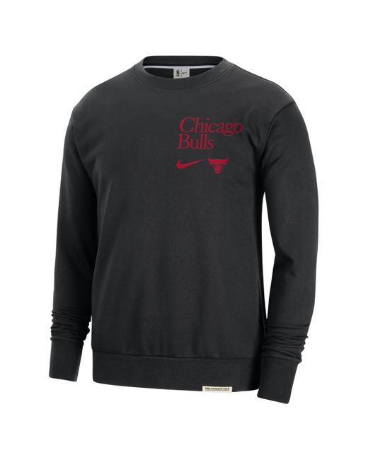 Nike Black Chicago Bulls Standard Issue Dri-fit Nba Crew-neck Sweatshirt for men