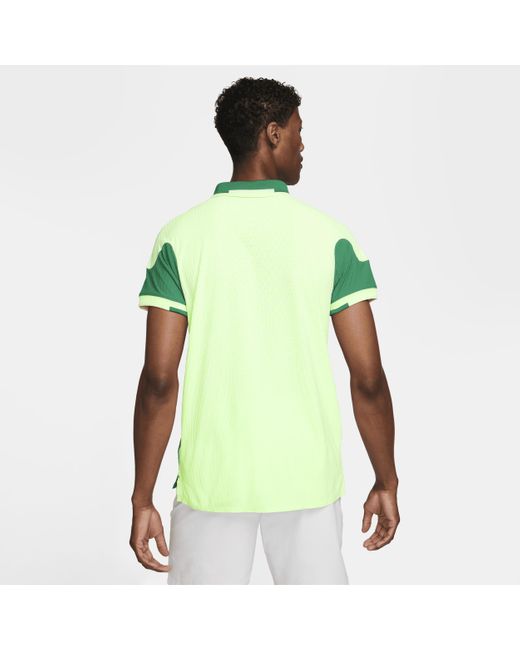 Nike Green Court Slam Dri-fit Adv Tennis Polo 50% Recycled Polyester for men