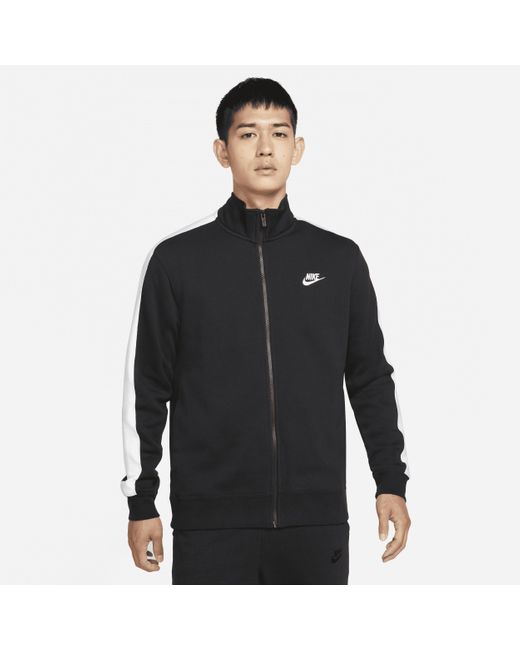 Nike Sportswear Club Fleece Track Jacket In Black, for Men | Lyst