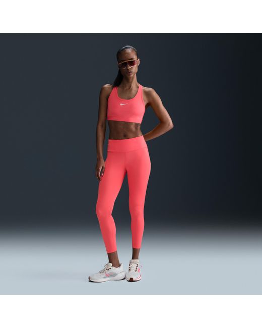 Nike Red Fast Mid-Rise 7/8 Leggings
