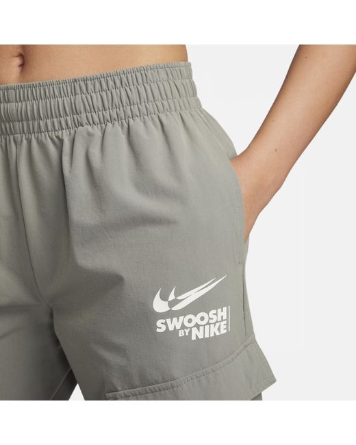 Nike Gray Sportswear Woven Cargo Trousers Nylon