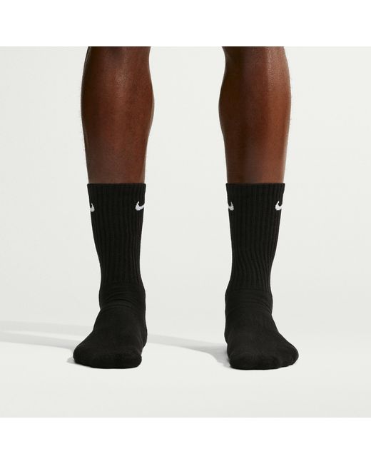 Nike Black Everyday Cushioned Training Crew Socks for men