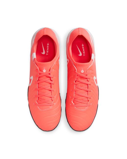 Nike Red Tiempo Legend 10 Pro Turf Low-Top Soccer Shoes for men