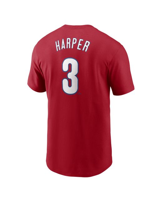 Nike Red Bryce Harper Philadelphia Phillies Fuse Mlb T-shirt for men
