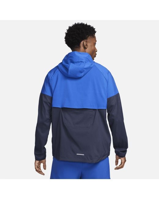 Nike Blue Windrunner Repel Running Jacket 50% Recycled Polyester for men