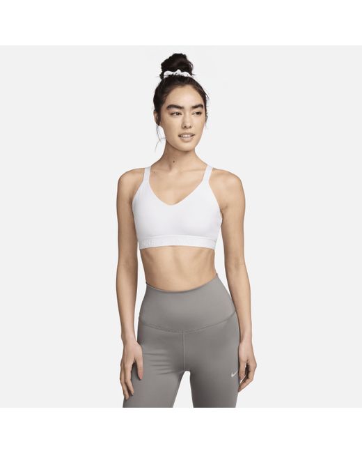 Nike Gray Indy Medium-support Padded Adjustable Sports Bra