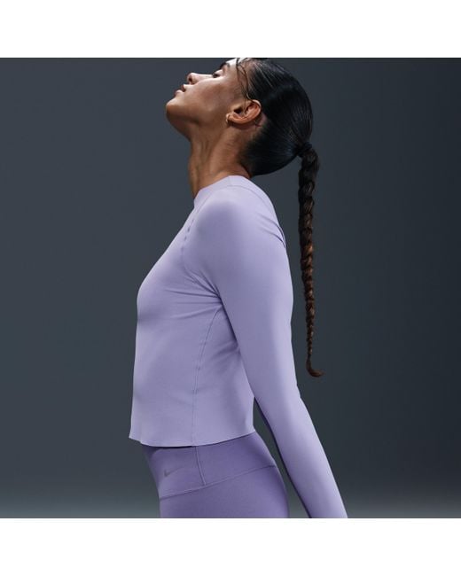 Nike Zenvy Dri-Fit Damestop Met Lange Mouwen in het Purple