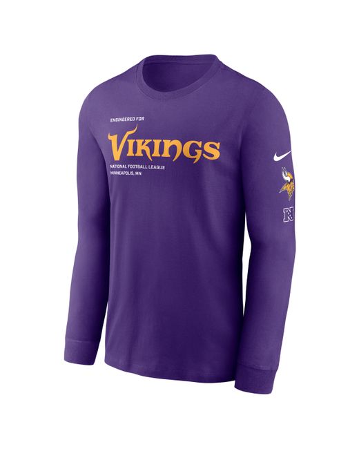 Nike Purple Minnesota Vikings Play To Win Essential Nfl Long-Sleeve T-Shirt for men