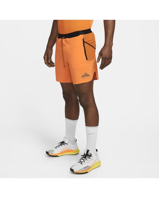 Nike Trail Second Sunrise Dri-fit 18cm (approx.) Brief-lined Running Shorts  in Orange for Men | Lyst Australia