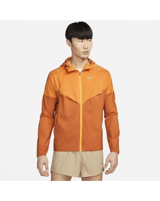 Nike Orange Windrunner Running Jacket 50% Recycled Polyester for men
