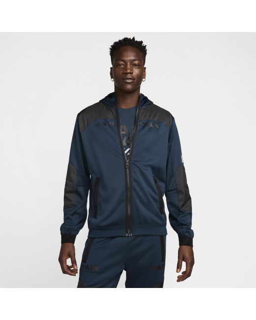 Felpa con cappuccio e zip a tutta lunghezza sportswear air max di Nike in Blue da Uomo