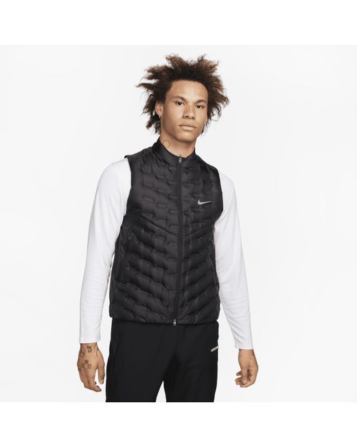 Nike Black Therma-fit Adv Repel Aeroloft Down Running Vest for men
