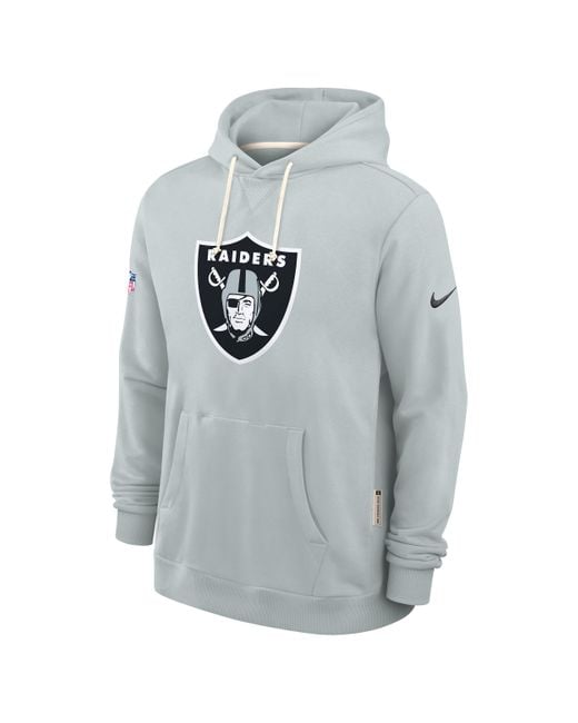Nike Gray Las Vegas Raiders Initial Home Sideline Dri-Fit Nfl Pullover Hoodie for men