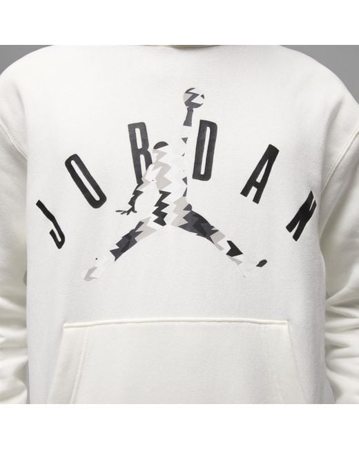 Nike White Jordan Flight Mvp Fleece Pullover Hoodie for men