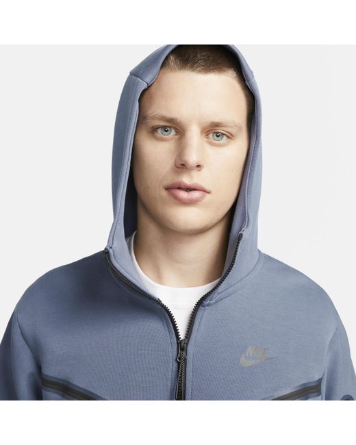 Nike Sportswear Tech Fleece Full-zip Hoodie in Blue for Men | Lyst