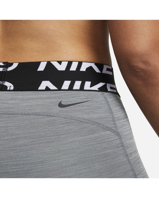 Nike Synthetic Pro Dri-fit Women's Mid-rise Graphic Leggings in Gray | Lyst