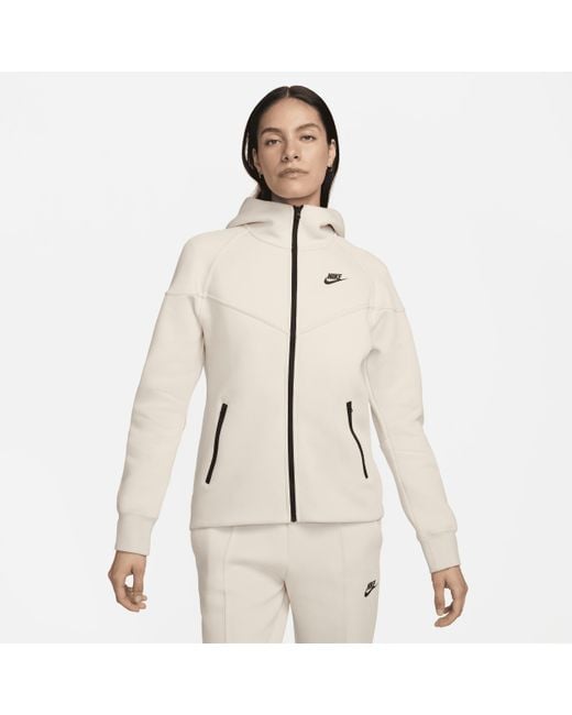 Nike Sportswear Tech Fleece Windrunner Hoodie Met Rits in het Natural