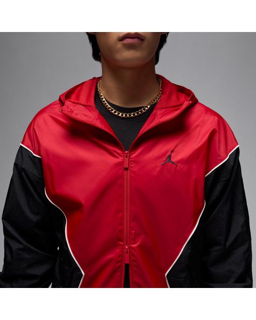 Nike Red Brooklyn Hooded Draft Jacket for men