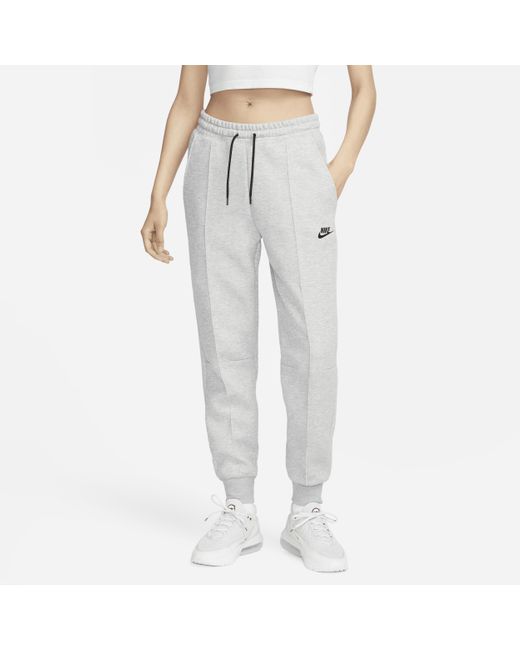Nike Gray Sportswear Tech Fleece Mid-rise joggers Cotton