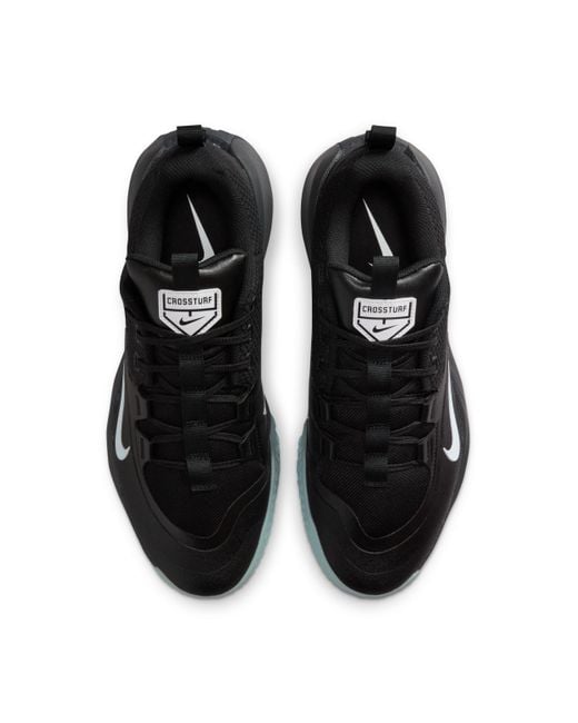 Nike Black Cross Turf Baseball Shoes for men