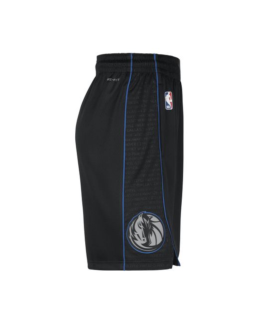 Nike Black Dallas Mavericks 2023/24 City Edition Dri-fit Nba Swingman Shorts 50% Recycled Polyester for men