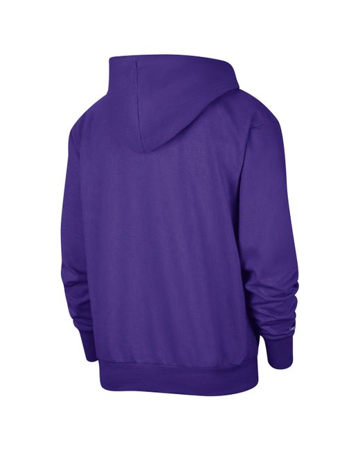 Felpa con cappuccio dri-fit nba los angeles lakers standard issue courtside di Nike in Purple da Uomo
